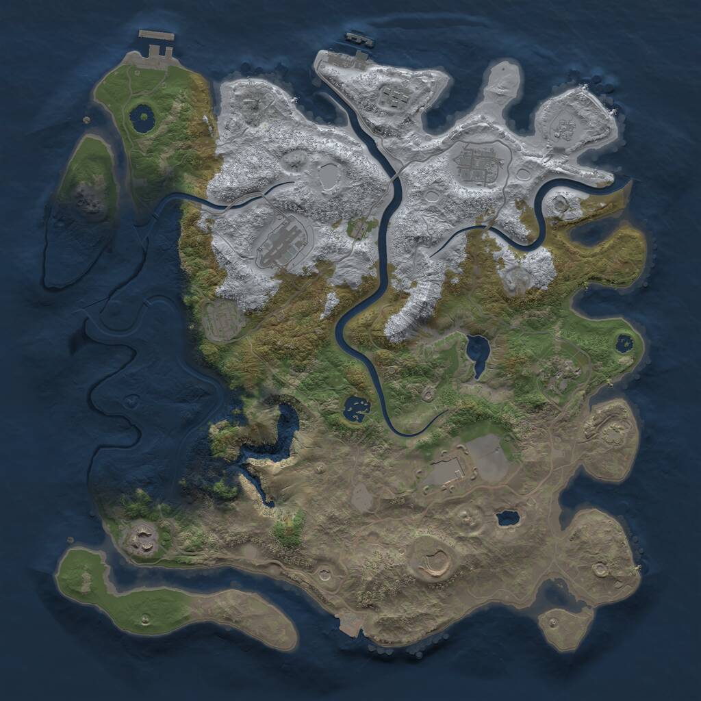 Rust Map: Procedural Map, Size: 4000, Seed: 1627490535, 15 Monuments
