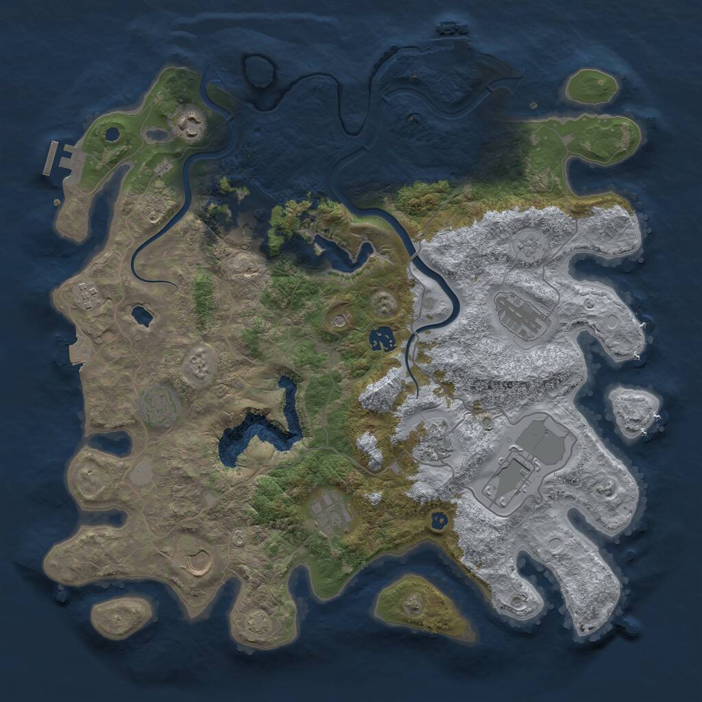 Rust Map: Procedural Map, Size: 4000, Seed: 188834126, 16 Monuments
