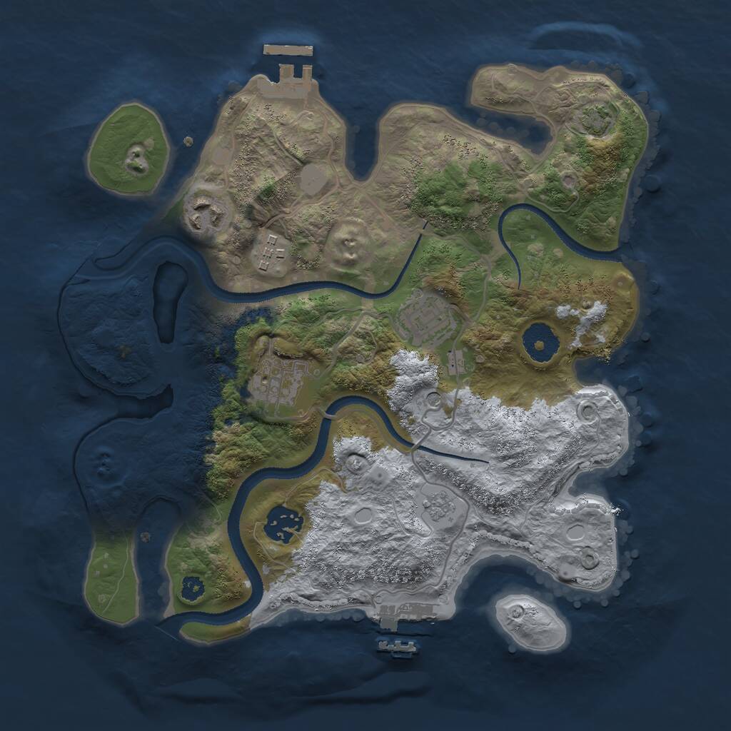 Rust Map: Procedural Map, Size: 3000, Seed: 18934, 11 Monuments