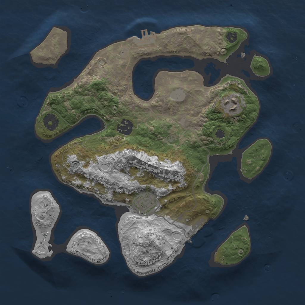 Rust Map: Procedural Map, Size: 2900, Seed: 808909, 10 Monuments