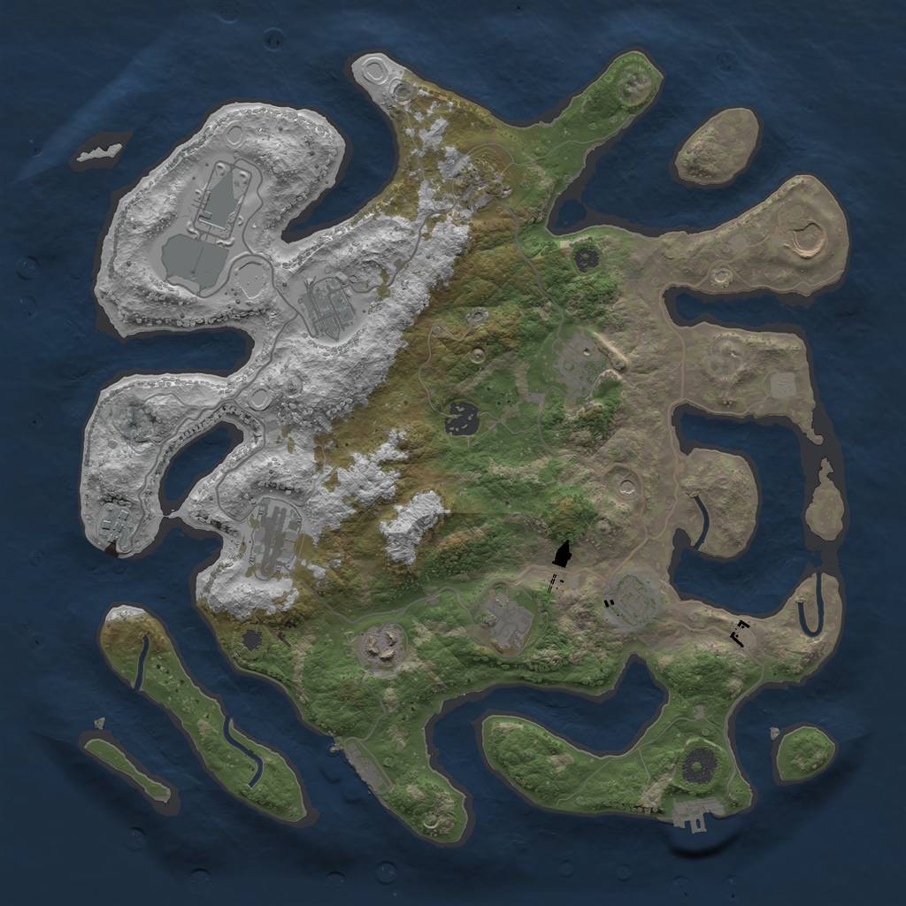 Rust Map: Procedural Map, Size: 3850, Seed: 1010691010, 19 Monuments