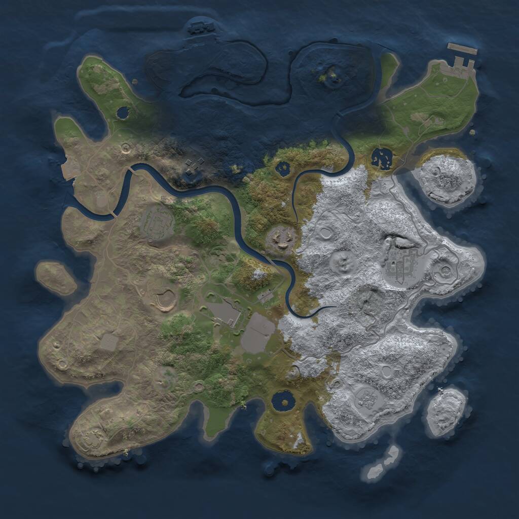 Rust Map: Procedural Map, Size: 3500, Seed: 19770329, 13 Monuments