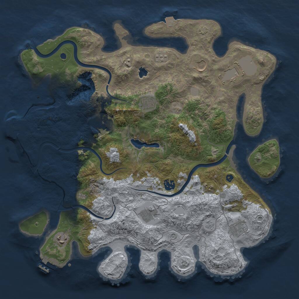 Rust Map: Procedural Map, Size: 4000, Seed: 1183807349, 15 Monuments