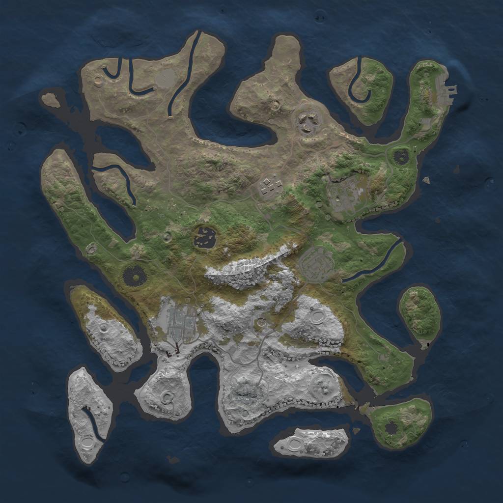Rust Map: Procedural Map, Size: 3400, Seed: 1636352775, 13 Monuments