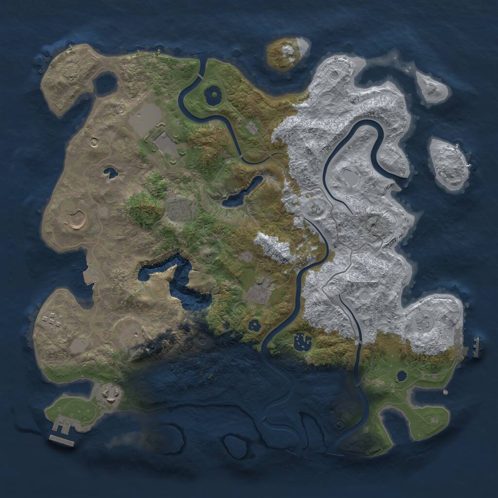 Rust Map: Procedural Map, Size: 4000, Seed: 763485700, 14 Monuments
