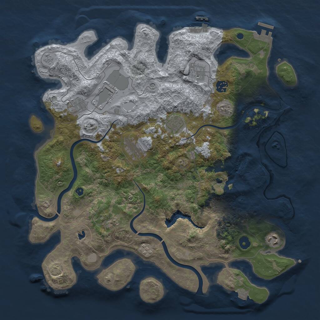 Rust Map: Procedural Map, Size: 4000, Seed: 8963, 15 Monuments