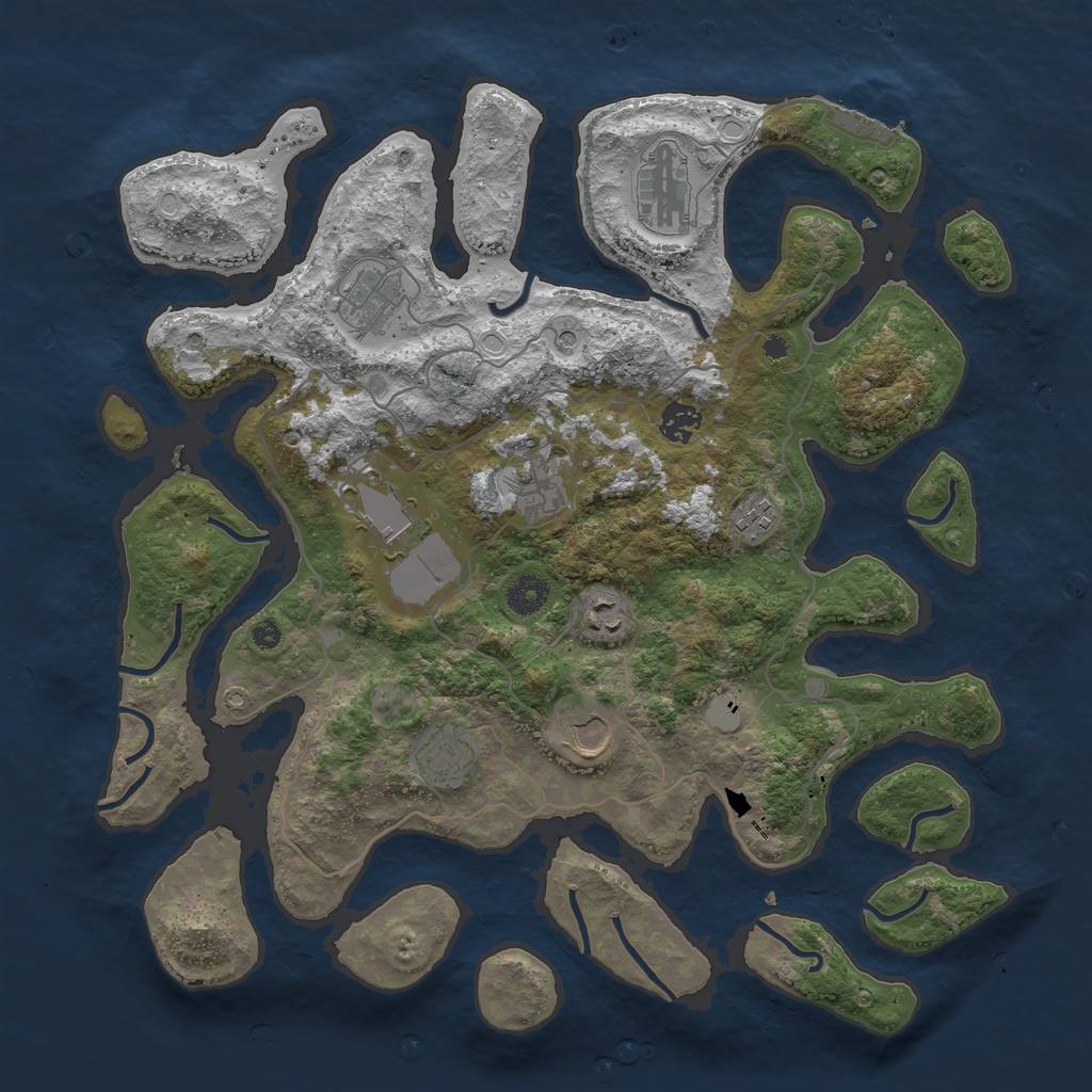 Rust Map: Procedural Map, Size: 4000, Seed: 8963, 16 Monuments