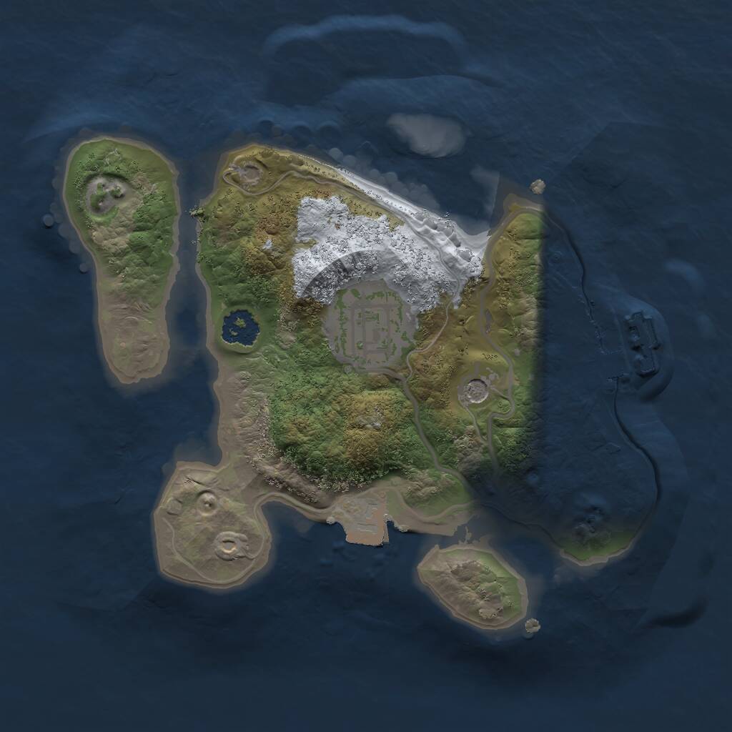 Rust Map: Procedural Map, Size: 2000, Seed: 2104173834, 4 Monuments