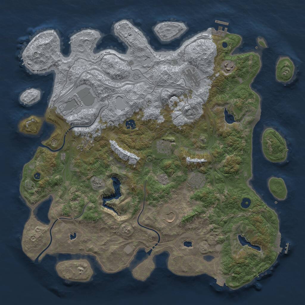 Rust Map: Procedural Map, Size: 4500, Seed: 98465, 15 Monuments