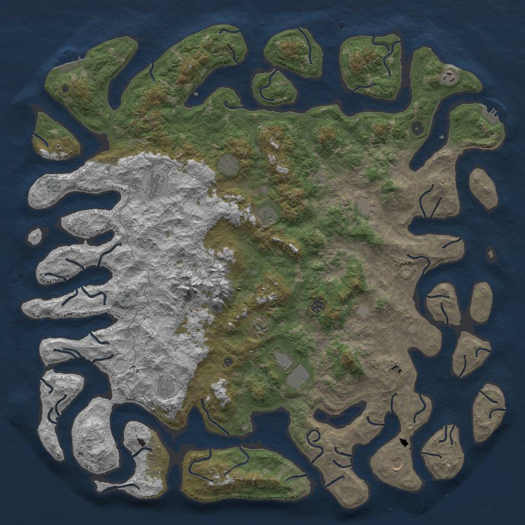 Rust Map: Procedural Map, Size: 6000, Seed: 50159927, 19 Monuments