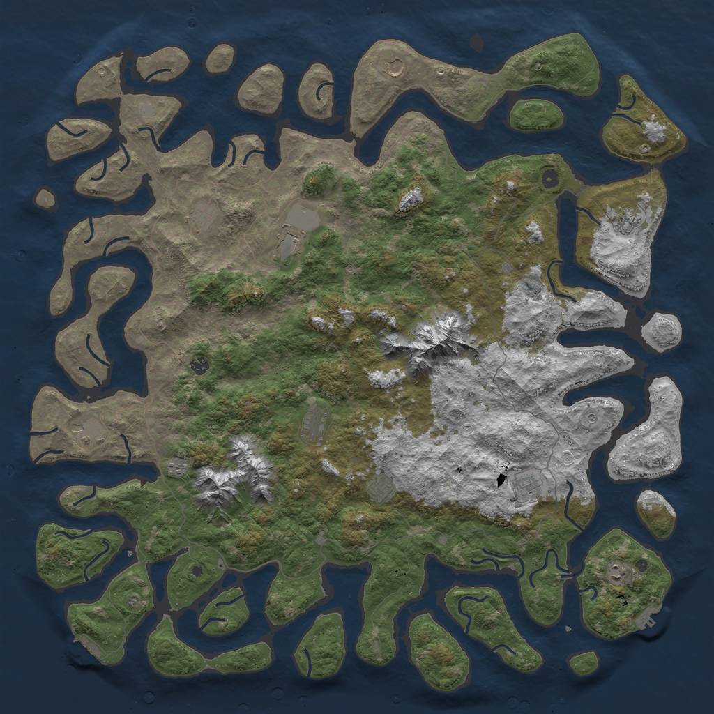 Rust Map: Procedural Map, Size: 6000, Seed: 69212369, 19 Monuments