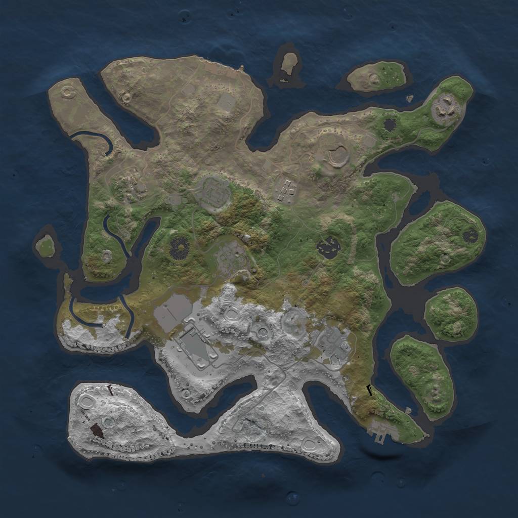 Rust Map: Procedural Map, Size: 3500, Seed: 512118173, 17 Monuments