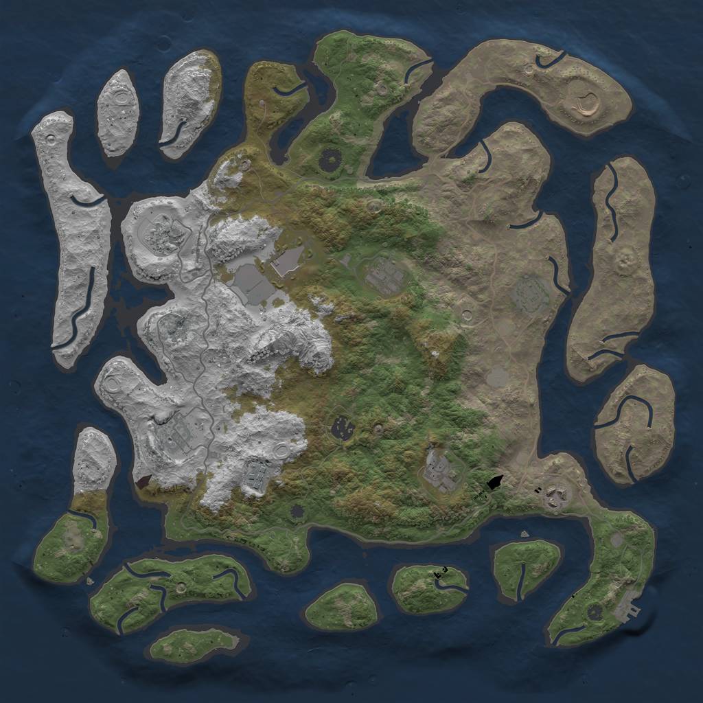 Rust Map: Procedural Map, Size: 4500, Seed: 846572, 17 Monuments