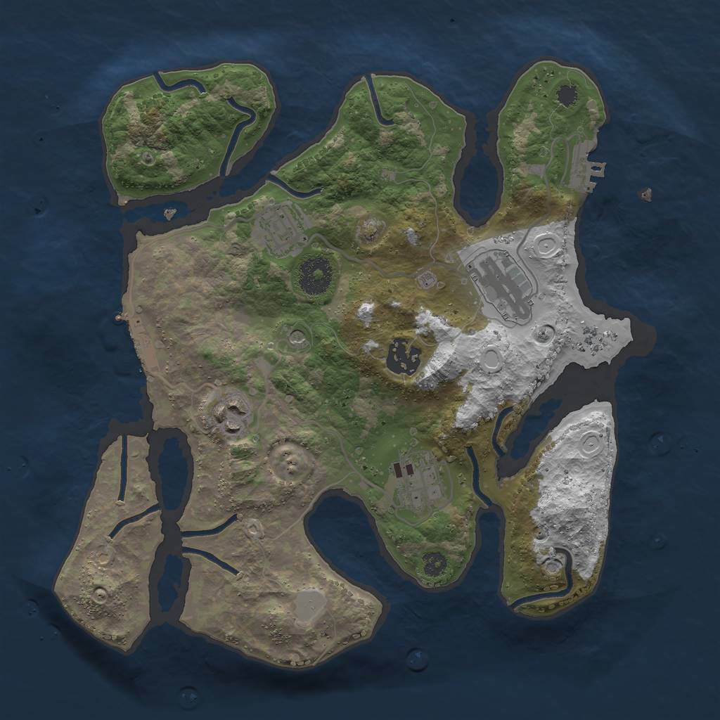 Rust Map: Procedural Map, Size: 3000, Seed: 7562, 13 Monuments