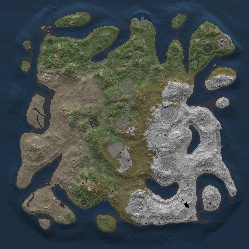 Rust Map: Procedural Map, Size: 4250, Seed: 810092921, 19 Monuments
