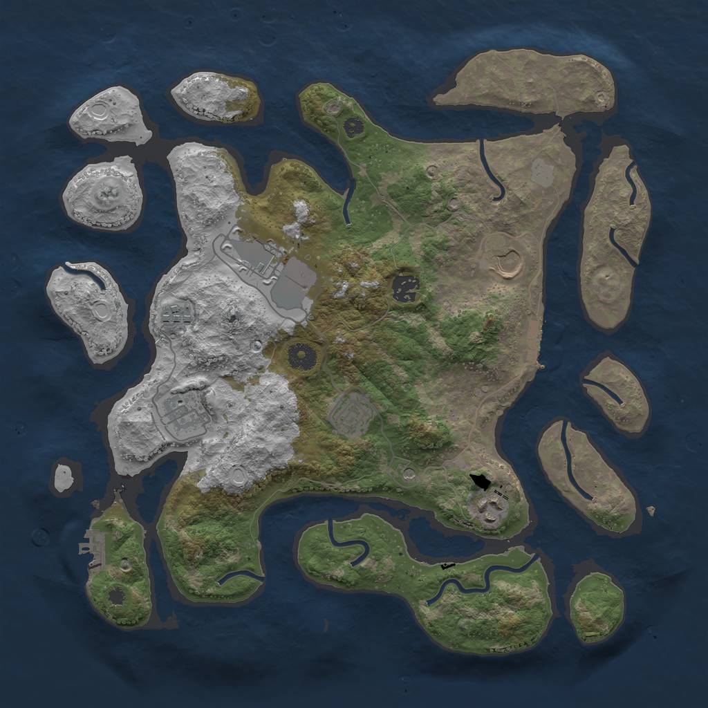 Rust Map: Procedural Map, Size: 3750, Seed: 141505174, 15 Monuments