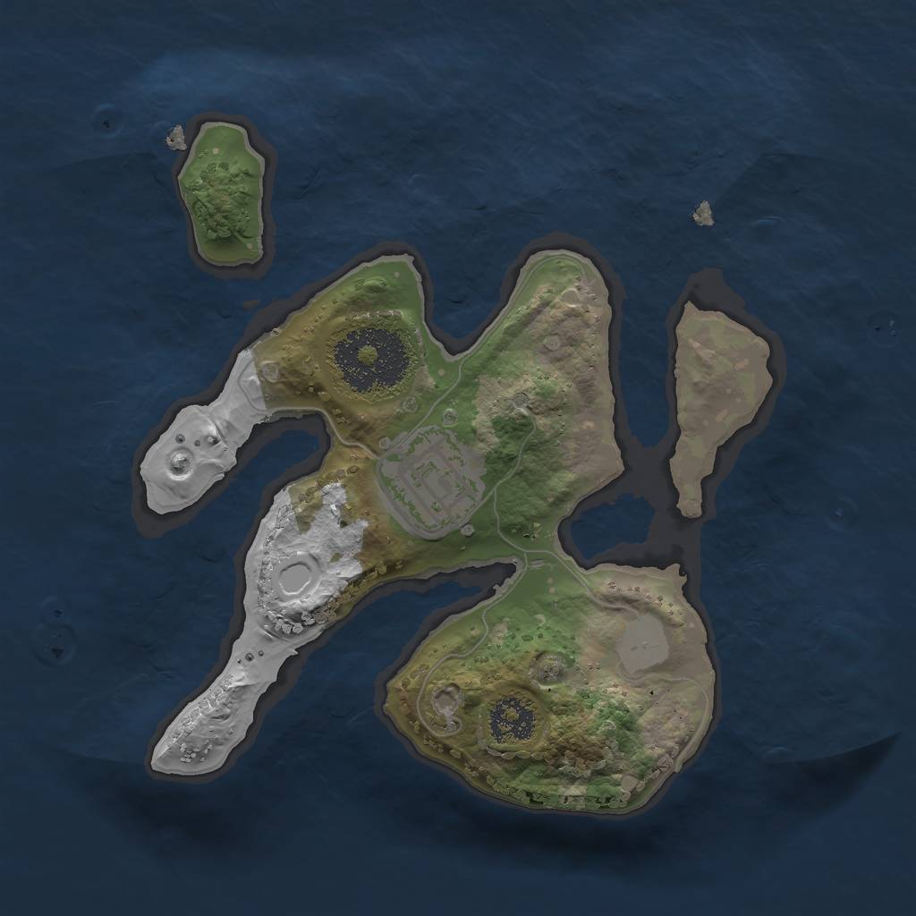 Rust Map: Procedural Map, Size: 2000, Seed: 1340230298, 6 Monuments