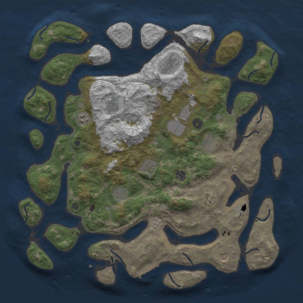 Rust Map: Procedural Map, Size: 4500, Seed: 789654398, 18 Monuments