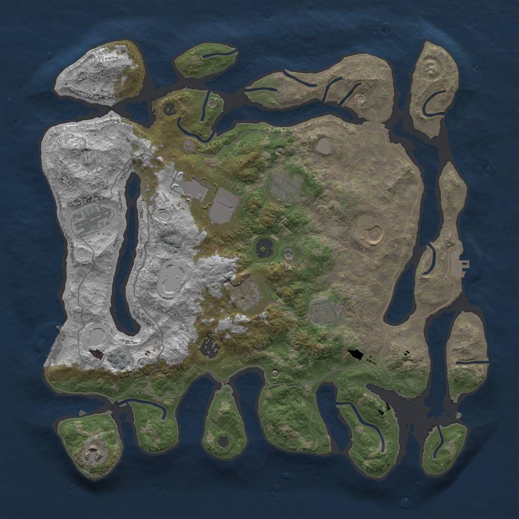 Rust Map: Procedural Map, Size: 4000, Seed: 13000, 17 Monuments