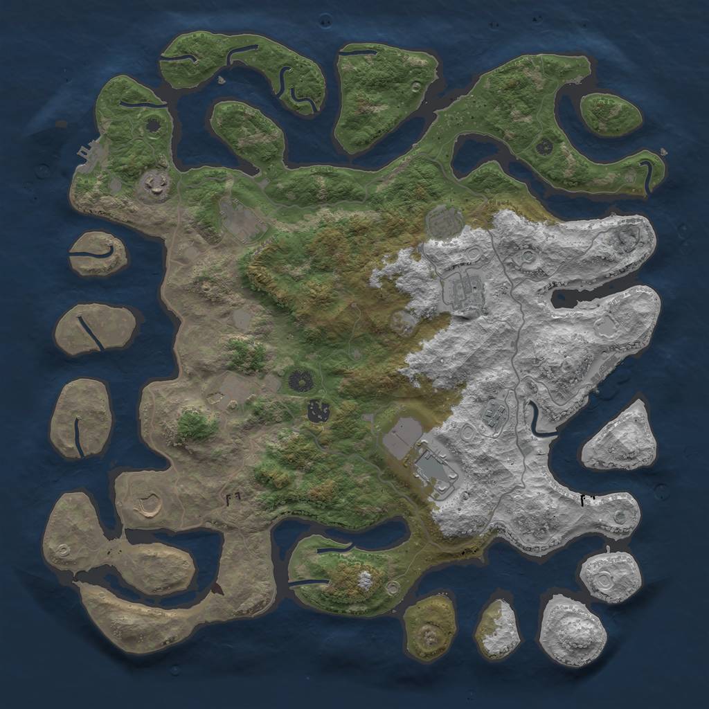 Rust Map: Procedural Map, Size: 4500, Seed: 2050, 17 Monuments