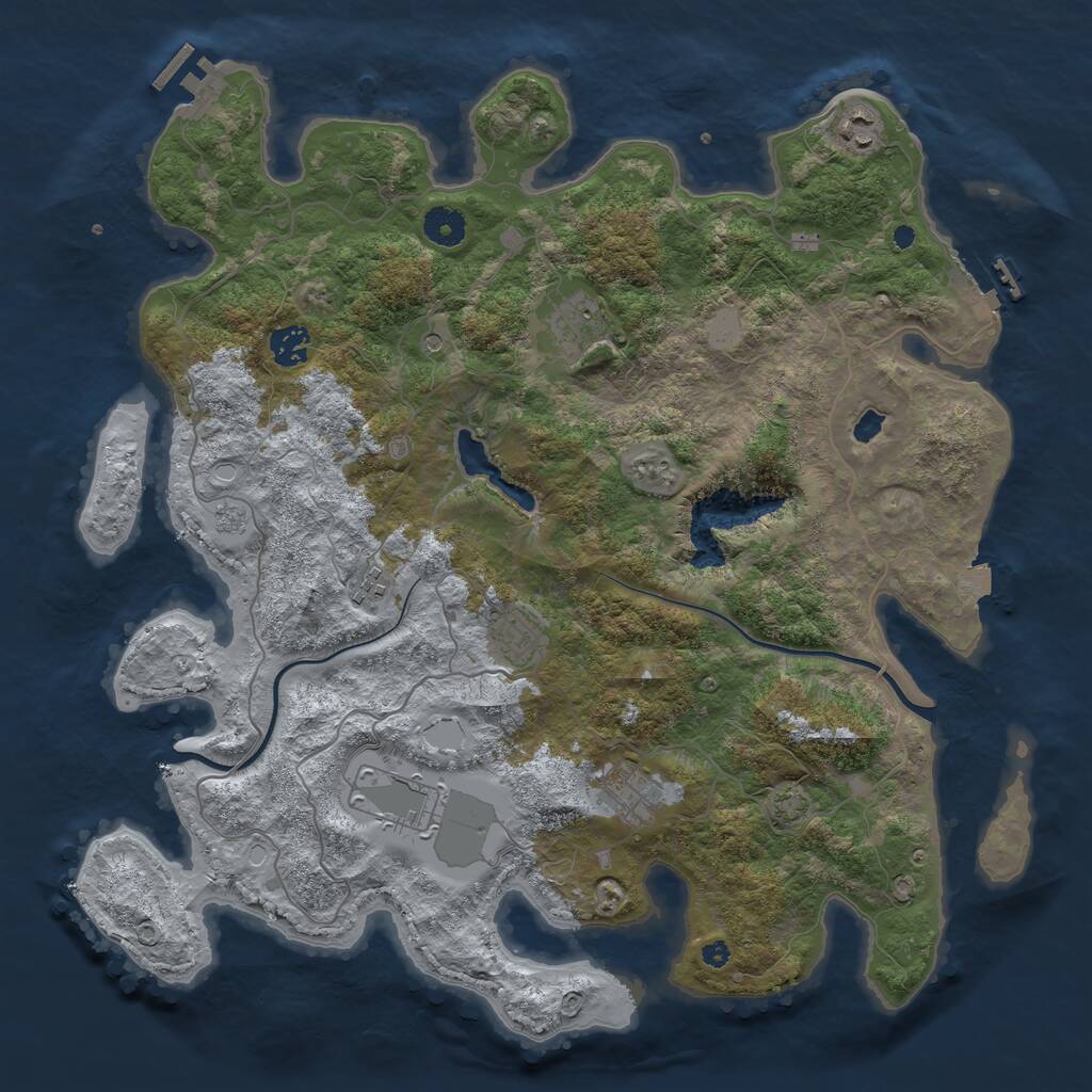 Rust Map: Procedural Map, Size: 4000, Seed: 18873, 13 Monuments