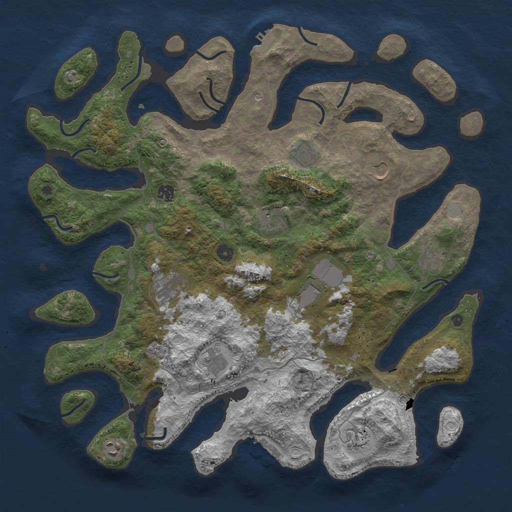 Rust Map: Procedural Map, Size: 4500, Seed: 2015354809, 19 Monuments