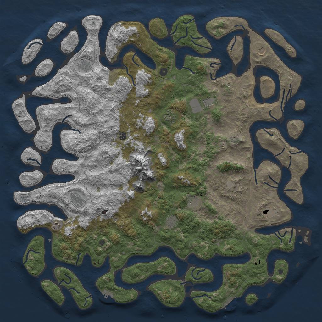 Rust Map: Procedural Map, Size: 6000, Seed: 218218218, 19 Monuments