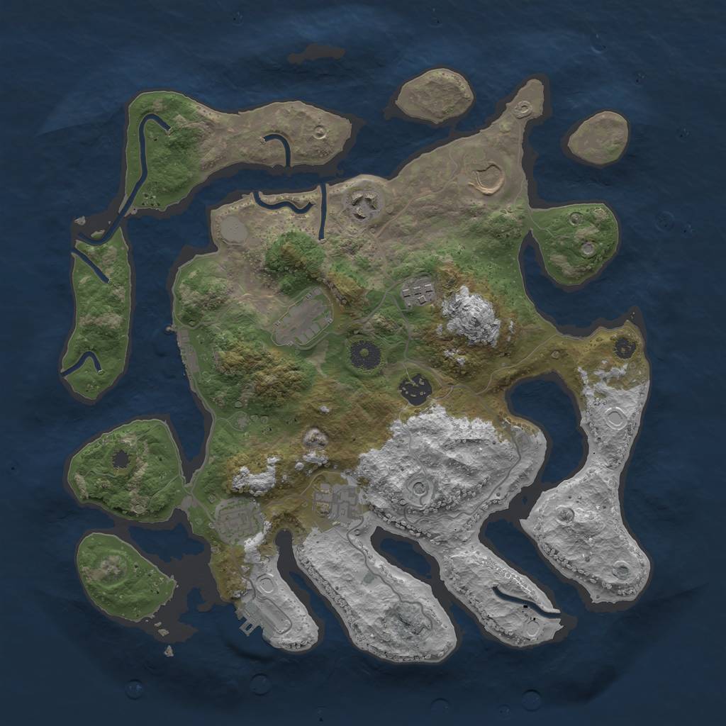 Rust Map: Procedural Map, Size: 3600, Seed: 450017088, 15 Monuments