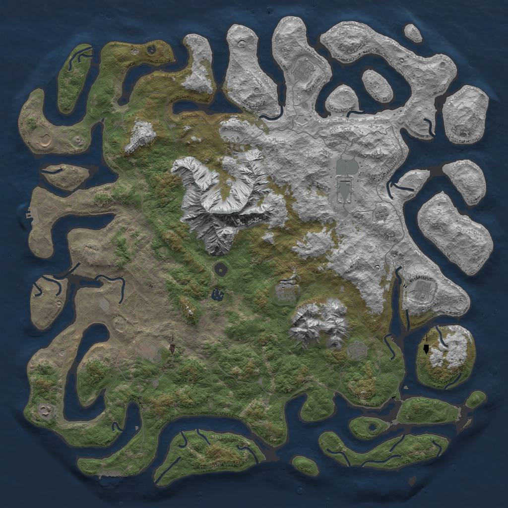 Rust Map: Procedural Map, Size: 6000, Seed: 11245788, 19 Monuments