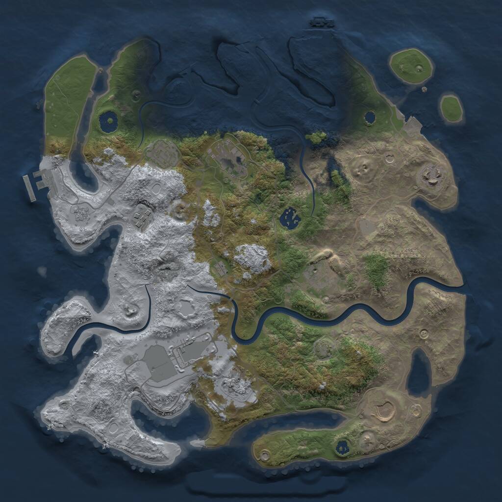 Rust Map: Procedural Map, Size: 3700, Seed: 178341006, 15 Monuments