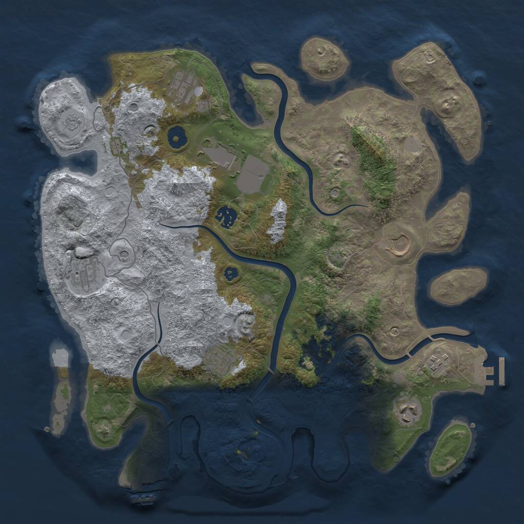 Rust Map: Procedural Map, Size: 3750, Seed: 14024, 14 Monuments