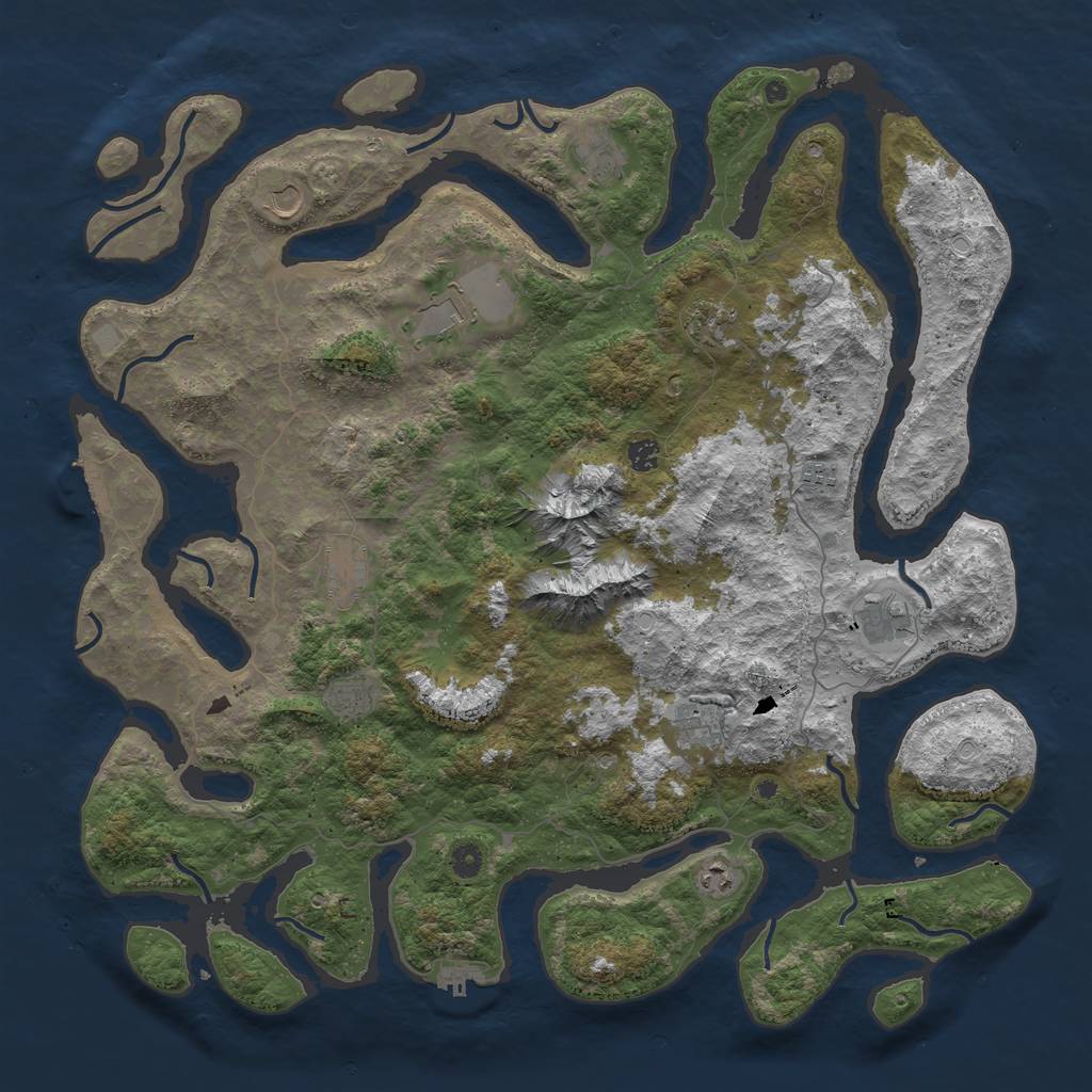 Rust Map: Procedural Map, Size: 5000, Seed: 9587, 19 Monuments