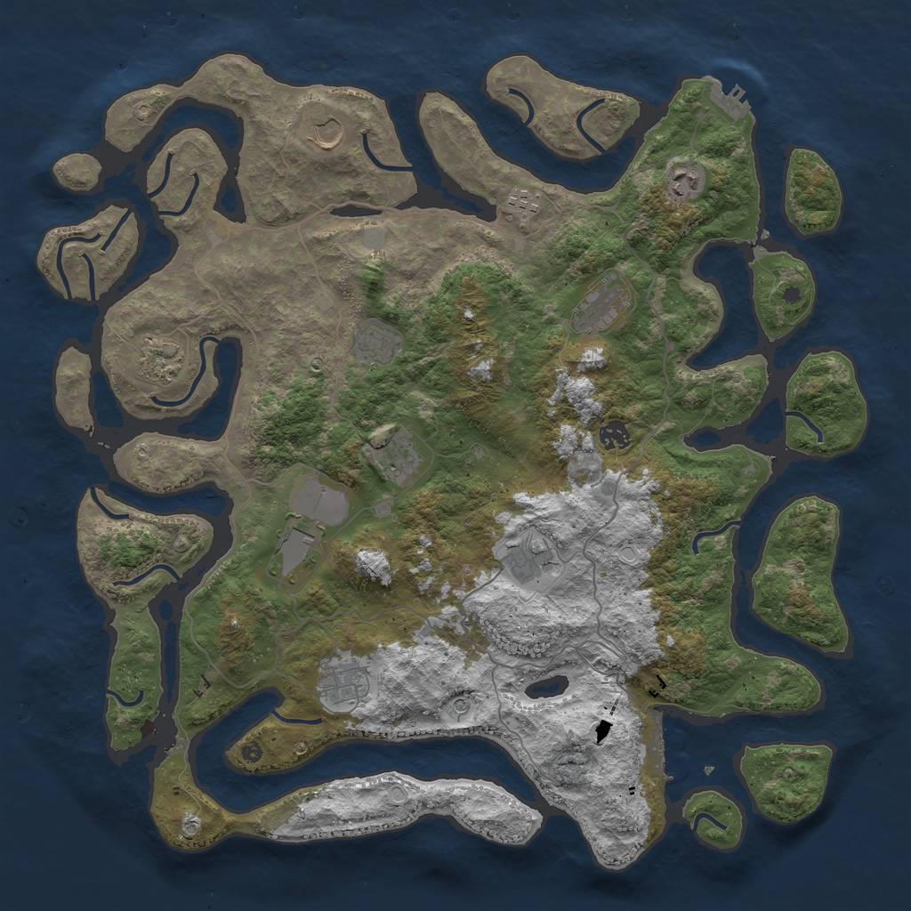 Rust Map: Procedural Map, Size: 4500, Seed: 234895431, 19 Monuments