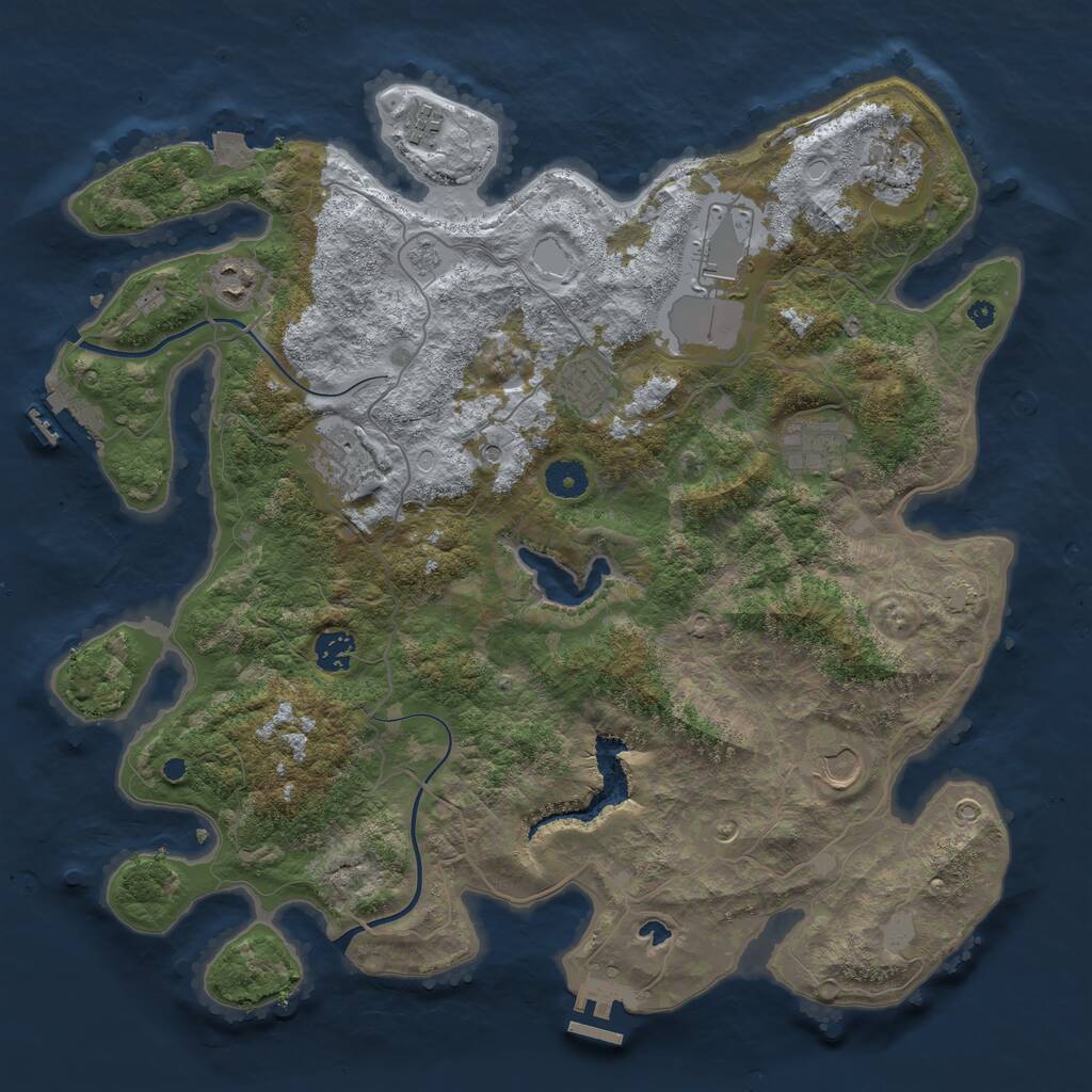 Rust Map: Procedural Map, Size: 4000, Seed: 1277254951, 15 Monuments