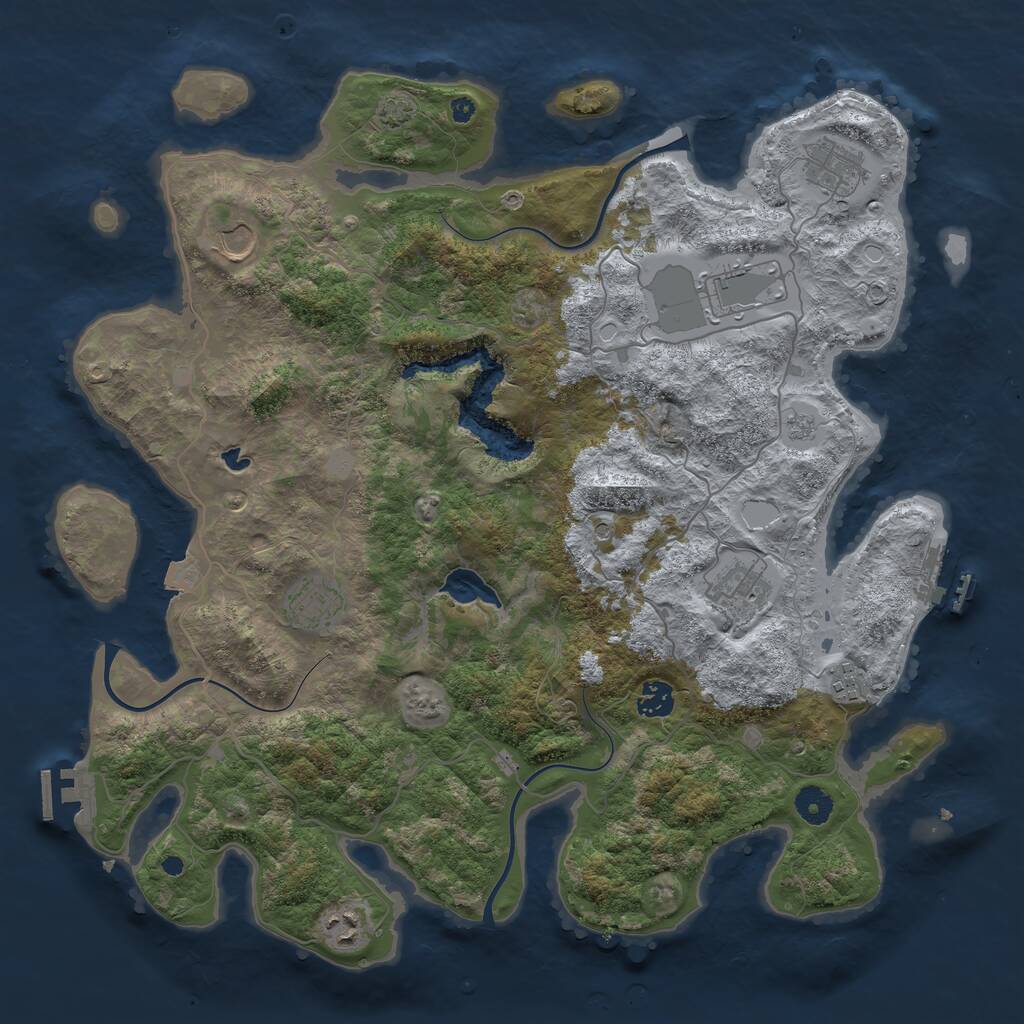 Rust Map: Procedural Map, Size: 4100, Seed: 98960421, 14 Monuments