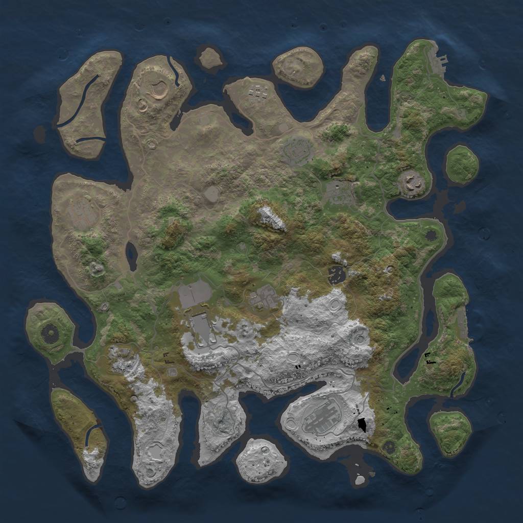 Rust Map: Procedural Map, Size: 4200, Seed: 670, 19 Monuments