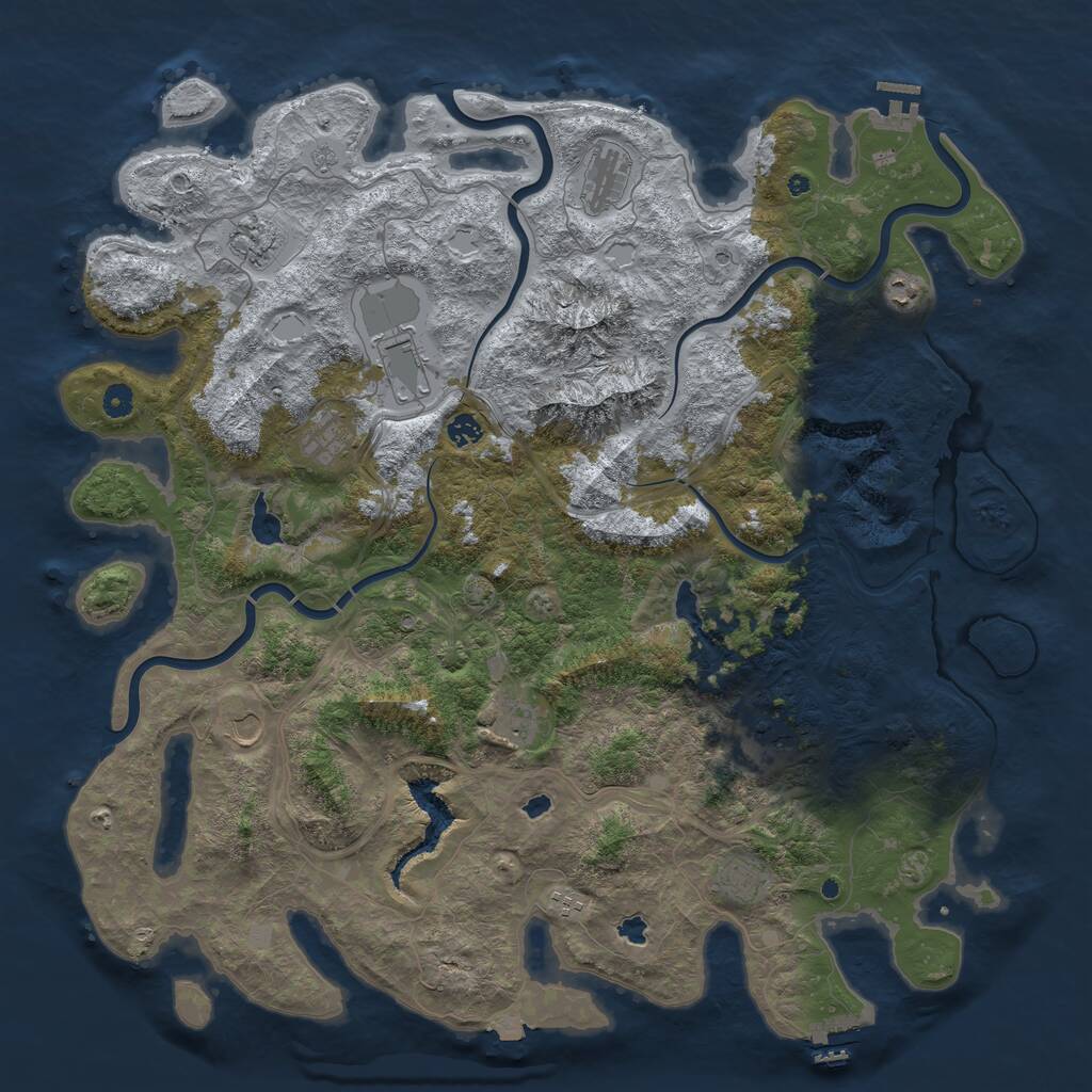 Rust Map: Procedural Map, Size: 5000, Seed: 28498, 17 Monuments