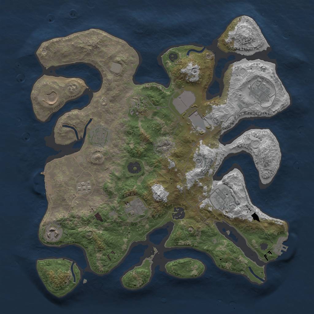 Rust Map: Procedural Map, Size: 3600, Seed: 1679565113, 18 Monuments