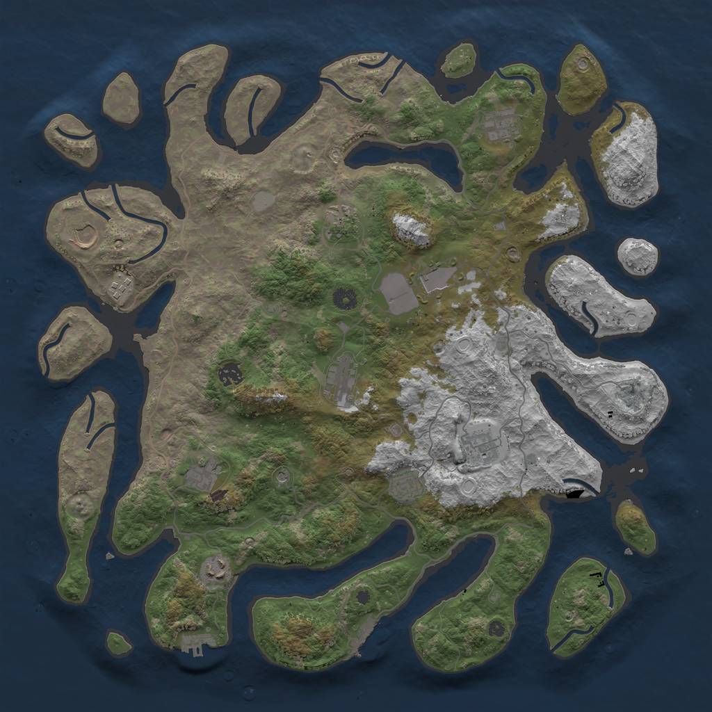 Rust Map: Procedural Map, Size: 4500, Seed: 191, 19 Monuments