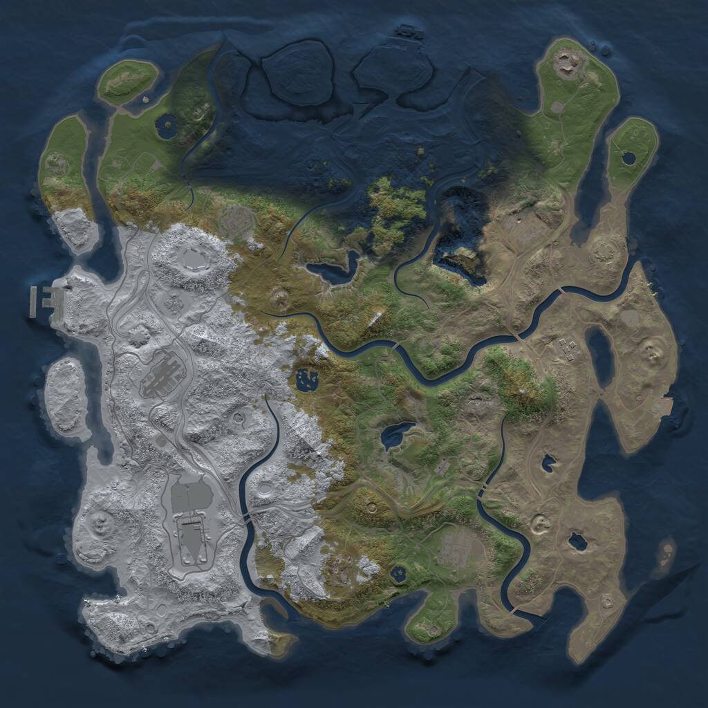 Rust Map: Procedural Map, Size: 4500, Seed: 568585859, 15 Monuments