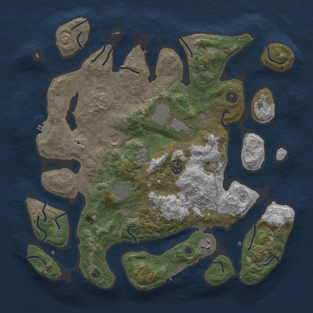 Rust Map: Procedural Map, Size: 4000, Seed: 670498394, 14 Monuments