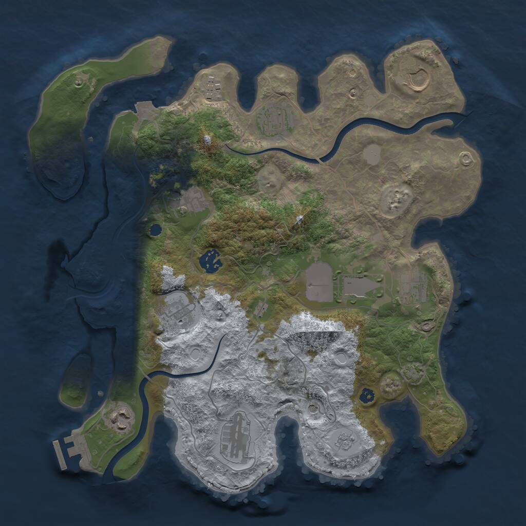 Rust Map: Procedural Map, Size: 3500, Seed: 542482714, 15 Monuments