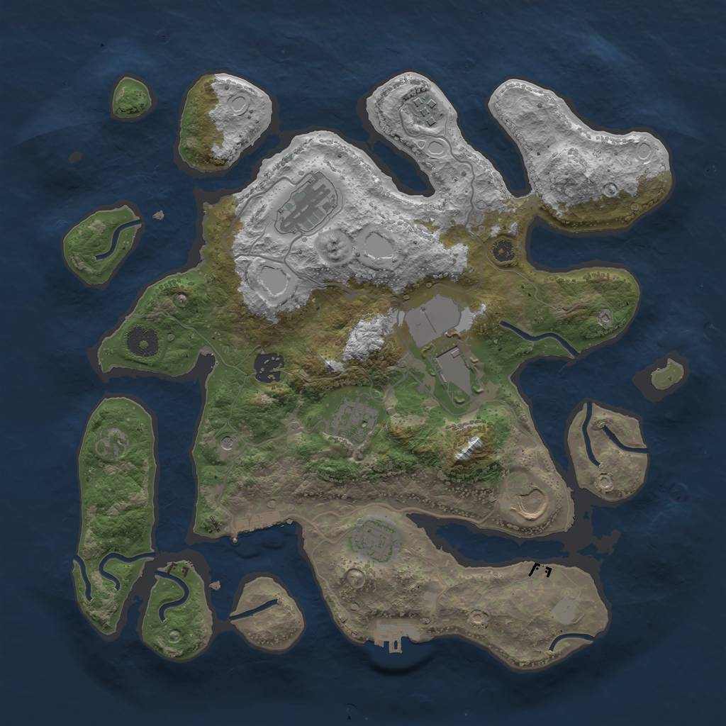 Rust Map: Procedural Map, Size: 3500, Seed: 109235033, 15 Monuments
