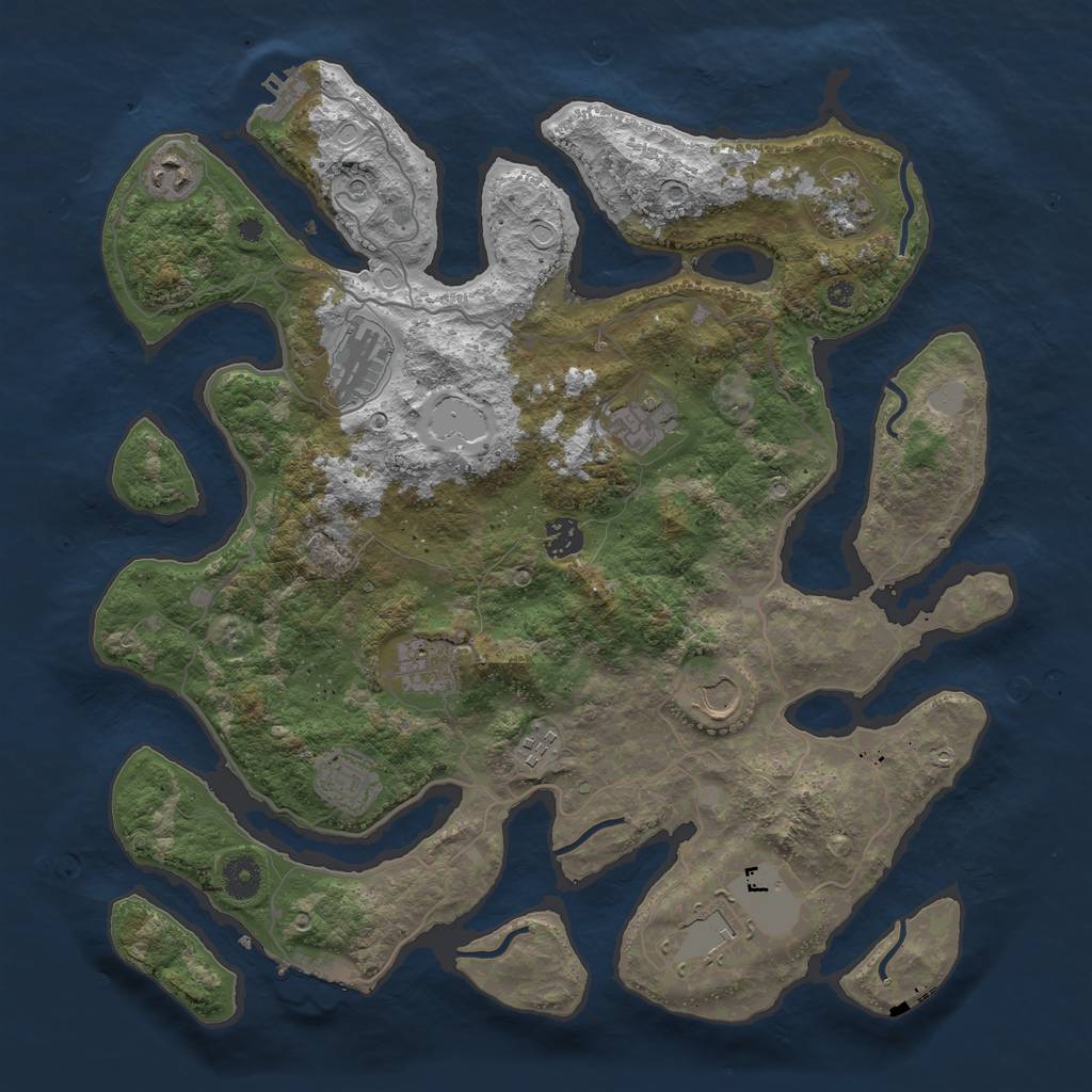 Rust Map: Procedural Map, Size: 4000, Seed: 1388356176, 18 Monuments