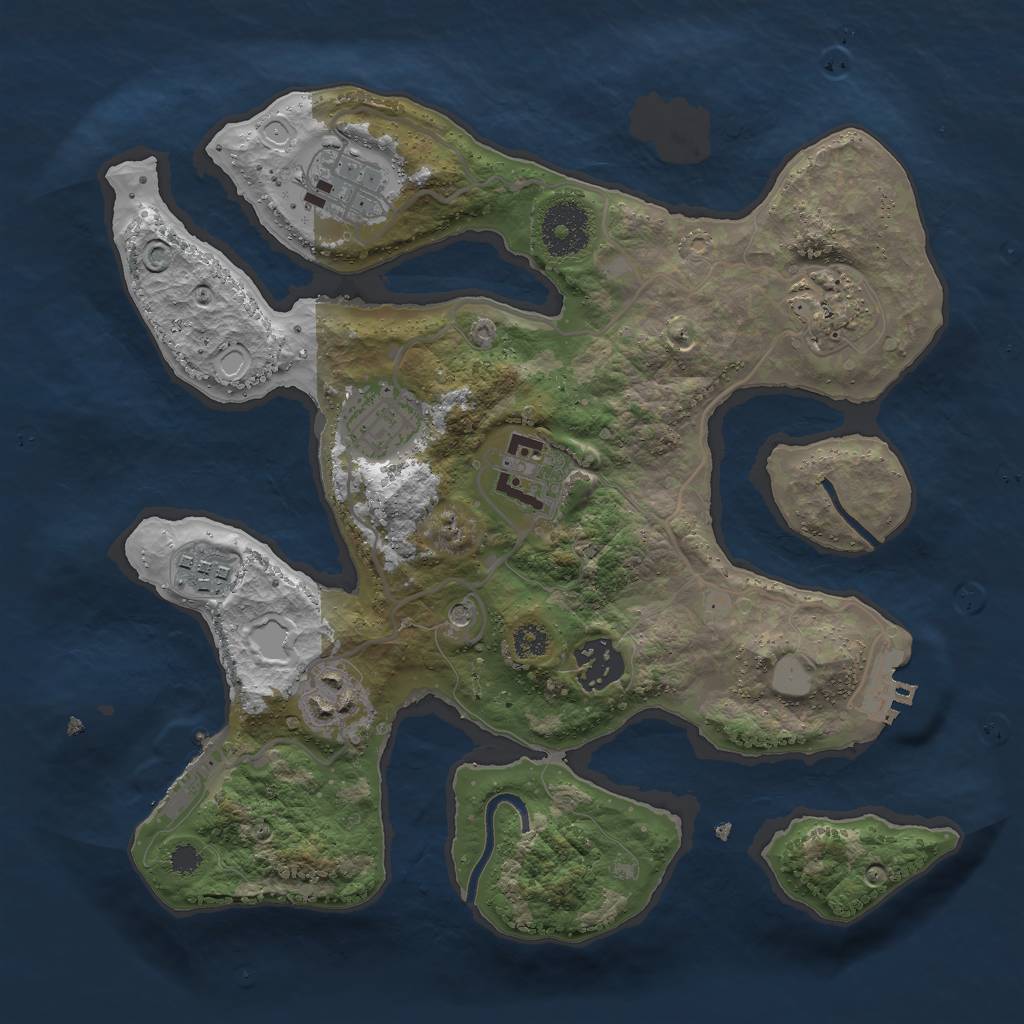 Rust Map: Procedural Map, Size: 3000, Seed: 6724, 15 Monuments