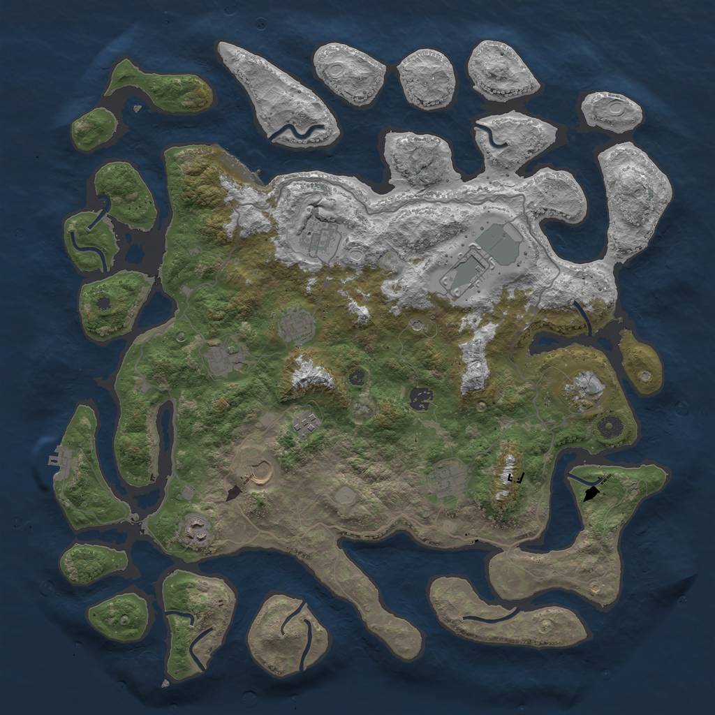 Rust Map: Procedural Map, Size: 4500, Seed: 1912061902, 18 Monuments
