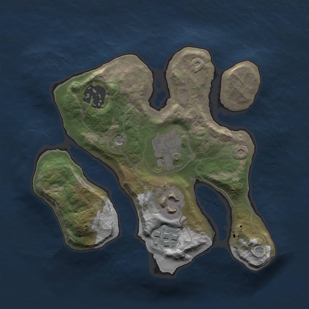 Rust Map: Barren, Size: 2000, Seed: 75623, 7 Monuments