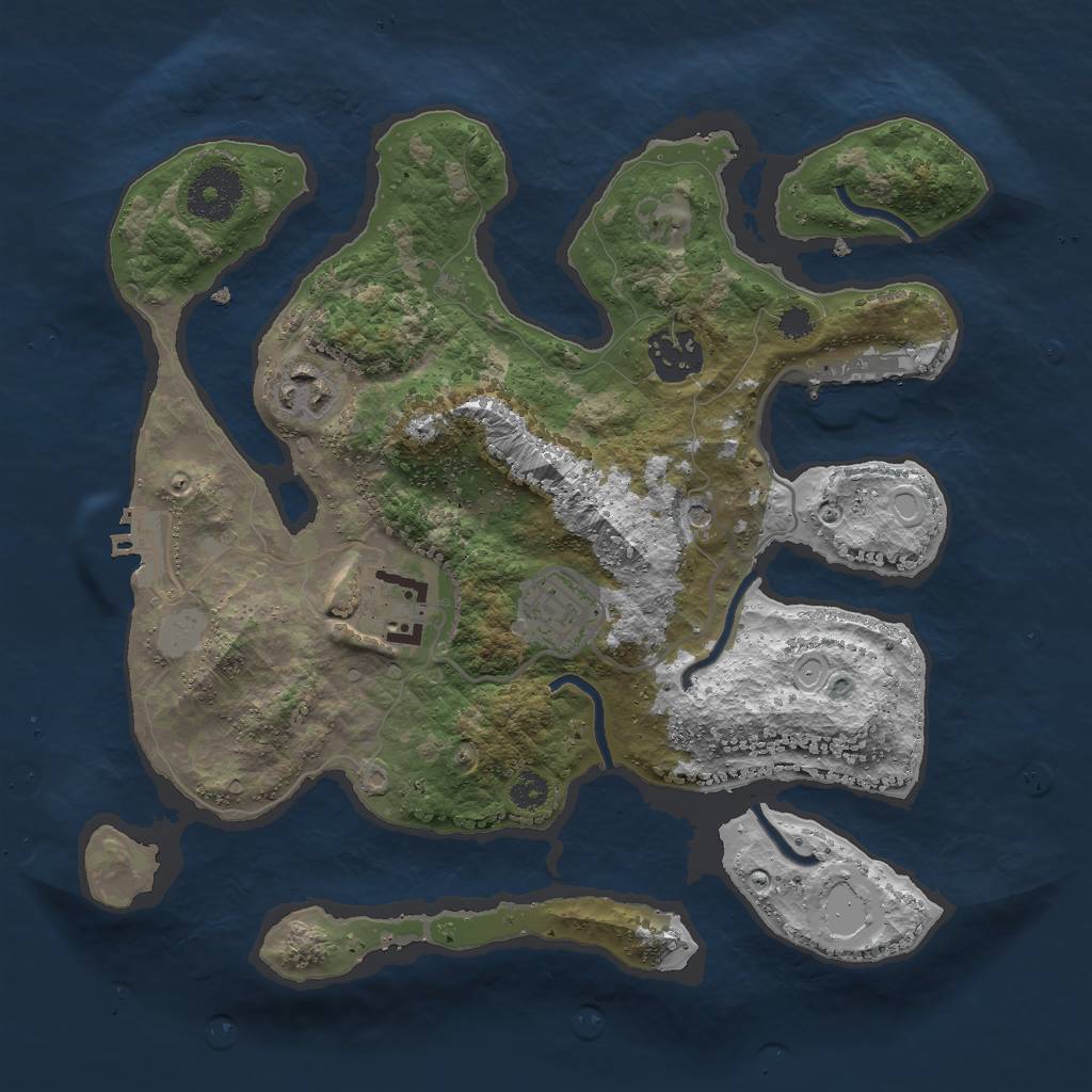 Rust Map: Procedural Map, Size: 3000, Seed: 118025102, 12 Monuments