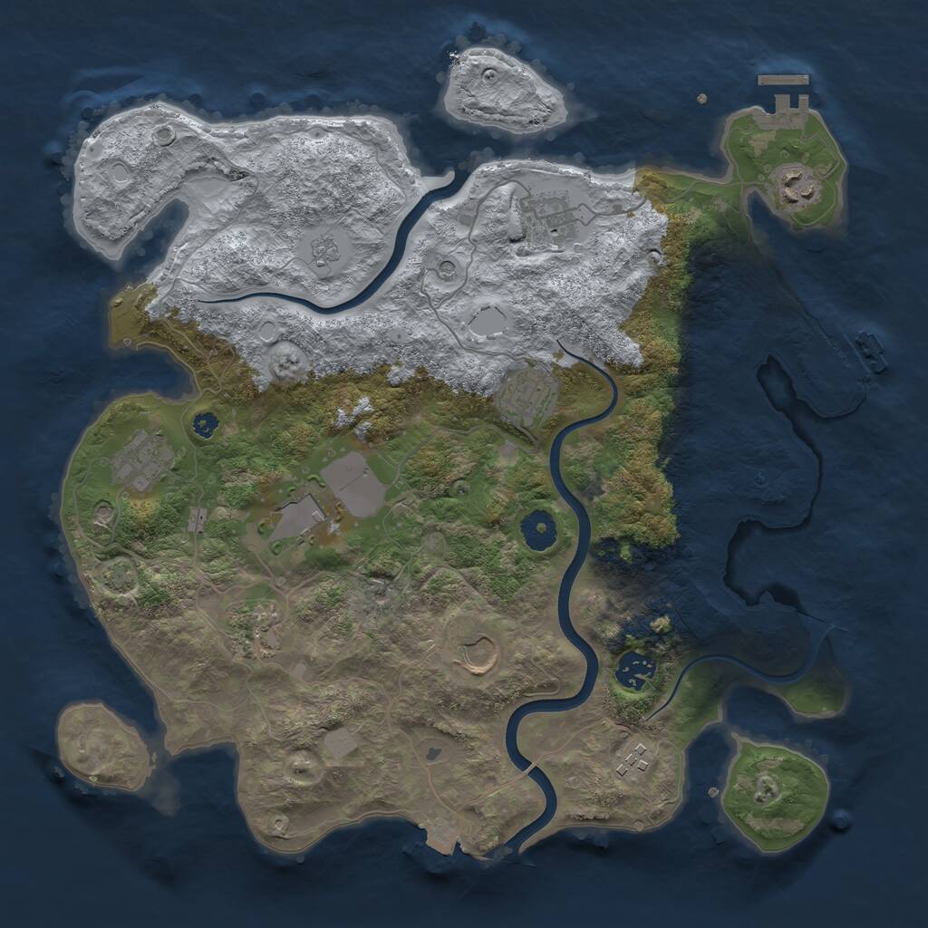 Rust Map: Procedural Map, Size: 3700, Seed: 187998149, 15 Monuments