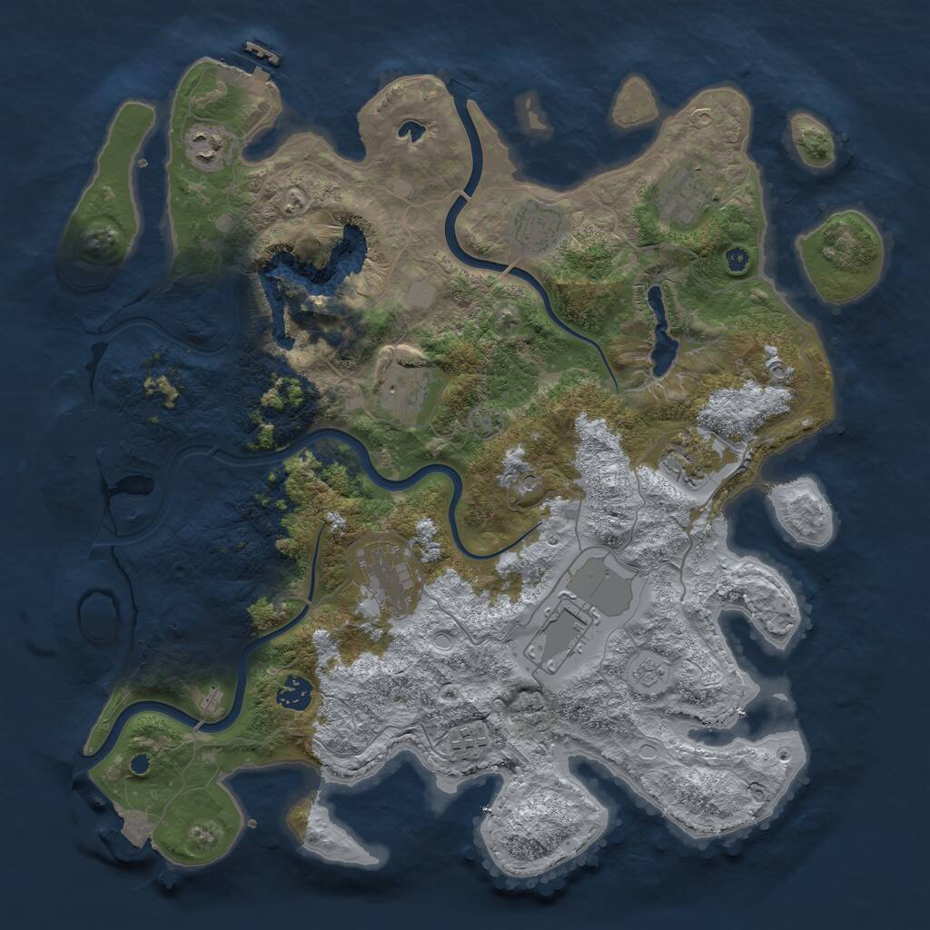 Rust Map: Procedural Map, Size: 4000, Seed: 9191, 15 Monuments